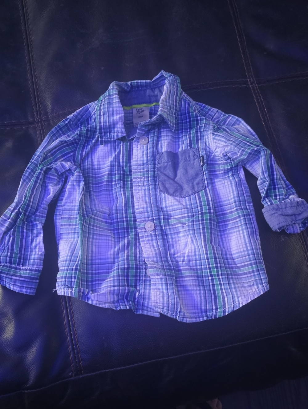 Plaid Button-Down Shirt for Kids - Blue & Green
